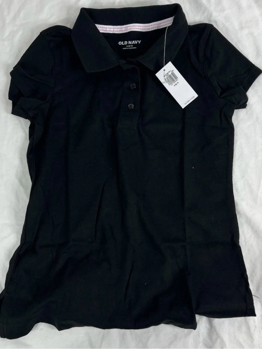 3-Old Navy Polo Shirt Girls, Black Short Sleeve, School Uniform, Small 6-7